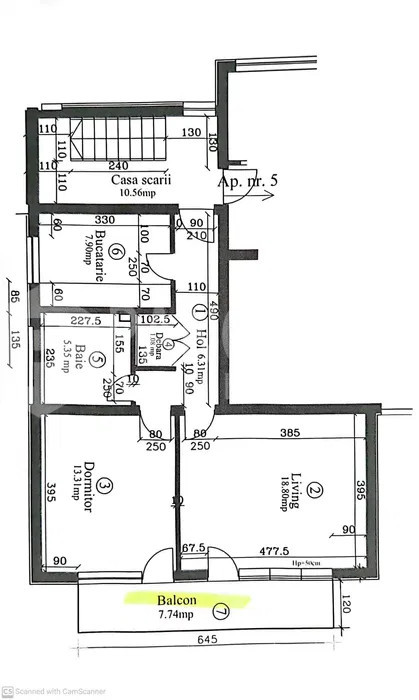 Apartament cu 2 camere decomandate - Borhanci