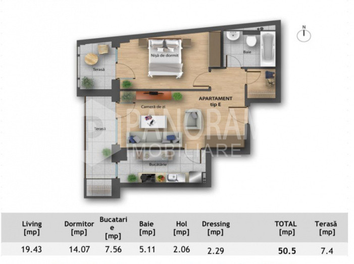 Apartament cu 2 camere - Bună Ziua Sophia Residence