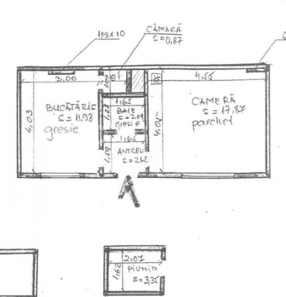 Apartament cu 2 camere - Semicentral